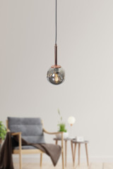 Lumenistanbul 3'lü Siyah Sarkıt Modern Hasır Salon-Oturma Odası Avize