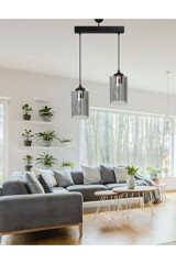 Kuğulu Tekli Kırmızı Cam Modern Cam Salon-Oturma Odası Avize