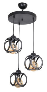 Fer Avize Tekli Siyah Metal Modern Metal Salon-Oturma Odası Avize