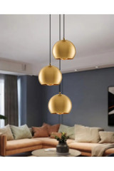 Oia Light Olr40 Magna Tekli Bej Modern Bambu Salon Avize