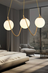 Apliqa Herta Tekli Haki Rattan Modern Hasır Salon-Oturma Odası Avize