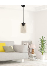 Eslight Mercan Mc55 Tekli Gri Pasta Modern Kumaş Salon-Oturma Odası Avize