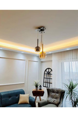 Lucea Grava Tekli Bej Cam Modern Cam Antre-Hol Avize