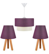 Esslight Narin 3'lü Siyah Modern Metal Salon-Oturma Odası Avize