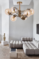 Ultra Home Luxury Tekli Altın Ledli Modern Metal Salon Avize