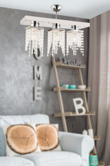 Apliqa Natali 5'li Beyaz Modern Cam Salon-Oturma Odası Avize