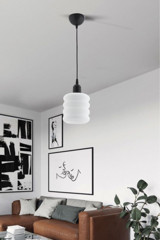 Kardelen Aydınlatma Avize 3'lü Beyaz Cam Modern Krom Salon-Oturma Odası Avize