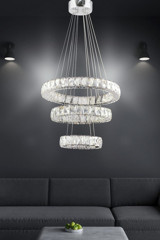 Avizevi Tekli Beyaz Sarkıt Modern Metal Salon-Oturma Odası Avize