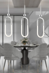 Apliqa 2'li Gümüş Kristal Taşlı Modern Metal Antre-Hol Avize