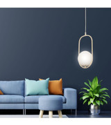 Apliqa Leon Tekli Gümüş Küre Modern Metal Salon-Oturma Odası Avize
