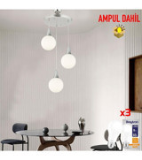 Apliqa Damla 2'li Beyaz Sarkıt Eskitme Metal Salon-Oturma Odası Avize