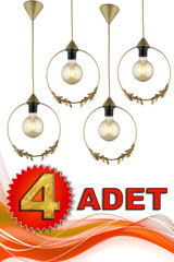 Begüsa 4'lü Kahverengi Sarkıt Modern Alüminyum Salon-Oturma Odası Avize