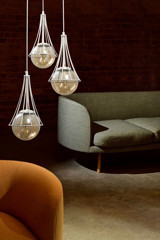 Begüsa Arel Tekli Sarı Sarkıt Modern Metal Salon-Oturma Odası Avize