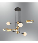 Oia Light Ols09 Spider Tekli Bej Modern Bambu Salon Avize