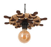 Turkish Rattan Tekli Beyaz Sarkıt Modern Bambu Salon-Oturma Odası Avize