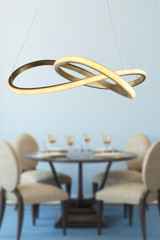 Begüsa Hanedan Tekli Kahverengi Metal Modern Alüminyum Salon-Oturma Odası Avize