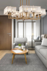 Apliqa Blas Tekli Altın Sarkıt Modern Metal Salon-Oturma Odası Avize