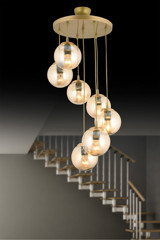 Safir Light Tekli Siyah Sarkıt Modern Metal Salon-Oturma Odası Avize