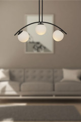 Felicity Mirror 21 Tekli Altın Ledli Modern Ahşap Salon-Oturma Odası Avize
