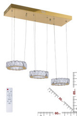 Ala Lighting 4'lü Gümüş Kristal Taşlı Modern Çelik Salon-Oturma Odası Avize