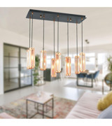 Apliqa Natali 3'lü Beyaz Modern Krom Salon-Oturma Odası Avize
