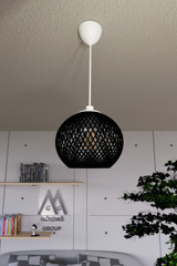Modavize Mono Tekli Gri Modern Cam Salon-Oturma Odası Avize