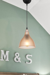 Evlight Tekli Bej Pasta Modern Plastik Salon-Oturma Odası Avize
