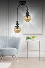Tuğbasan Paris Tekli Kahverengi Modern Kumaş Salon-Oturma Odası Avize
