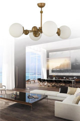 Homing Ayd-2673 Tekli Gri Kumaş Modern Kumaş Salon-Oturma Odası Avize