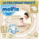 Molfix Pure&Soft 5 Numara Organik Bantlı Bebek Bezi 3x66'lı
