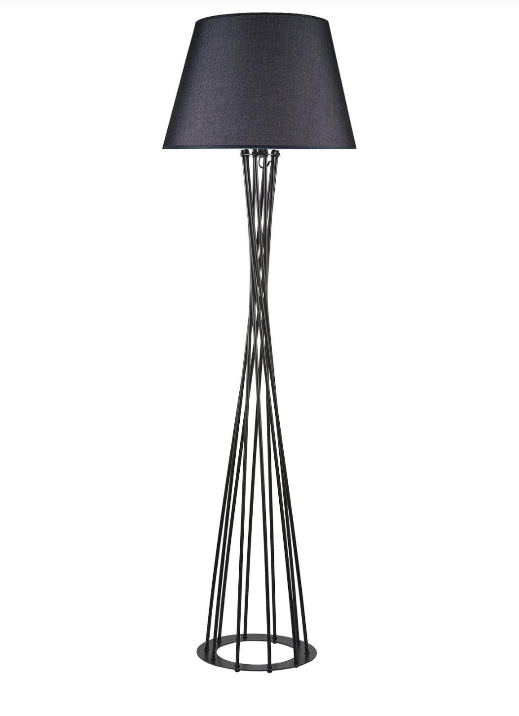 D-light Retro Metal Ayaklı Tek Ayak Şapka Lambader 195 cm Siyah