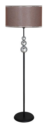 Vinner Üçlü Krom Küre Metal Ayaklı Tek Ayak Silindir Lambader 155 cm Kahve