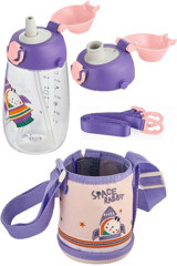 Uzspace Pipetli Mor Okul Çocuk Matara 480 ml