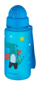 Uzspace Fiftyfifty Pipetli Mavi Okul Çocuk Matara 400 ml