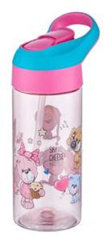 Vagonlife Tritan Pipetli Pembe Okul Çocuk Suluk 500 ml