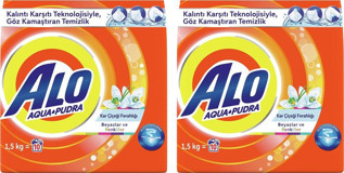 Alo Kar Çiçeği Renkliler ve Beyazlar İçin 20 Yıkamalı Toz Deterjan 2x1.5 kg