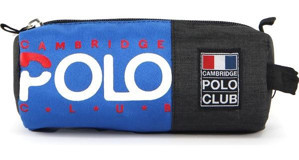 Cambridge Polo Club Normcore Mavi-Gri Düz Bez Tek Gözlü Silindir Cüzdan Kalemlik