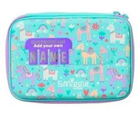 Smiggle Turkuaz Baskılı Bez Bölmeli Tek Gözlü Dikdörtgen Cüzdan Kalemlik