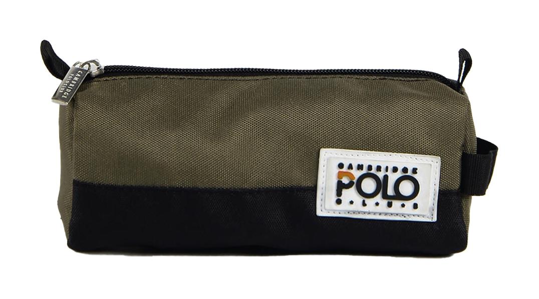 Cambridge Polo Club Tomboy Siyah-Yeşil Düz Bez Tek Gözlü Silindir Cüzdan Kalemlik