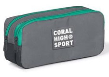 Coral High Gri Düz Bez Bölmeli Çift Gözlü Dikdörtgen Cüzdan Kalemlik