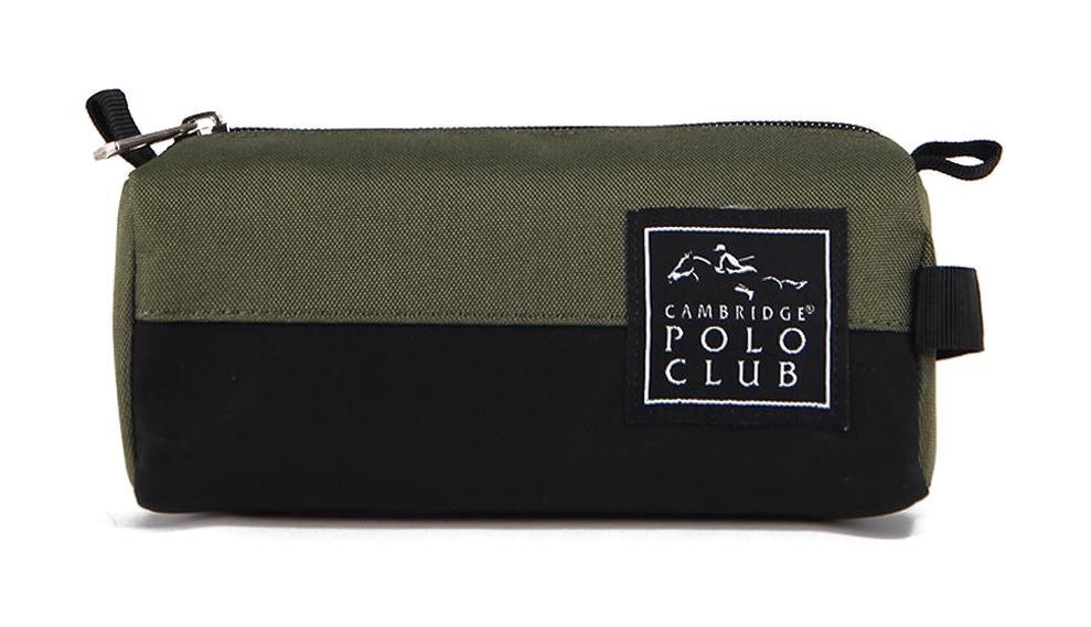 Cambridge Polo Club Creative Siyah-Yeşil Düz Bez Tek Gözlü Silindir Cüzdan Kalemlik