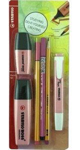 Stabilo Mini 6'lı Pastel Pembe Kesik Uçlu Fosforlu Kalem