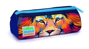 Coral High 22041 Mavi-Turuncu Bölmeli 3 Gözlü Cüzdan Kalemlik