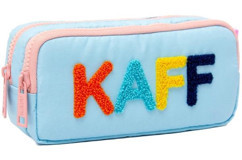 Kaff Mavi-Pembe Bölmeli Peluş Çift Gözlü Cüzdan Kalemlik