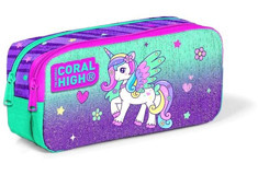 Coral High 12059 Unicorn Yeşil Bölmeli Çift Gözlü Cüzdan Kalemlik