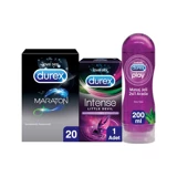 Durex Maraton Geciktiricili Prezervatif 20'li+Intense Little Devil Titreşimli Halka+Play 2si 1 Arada Masaj Jeli