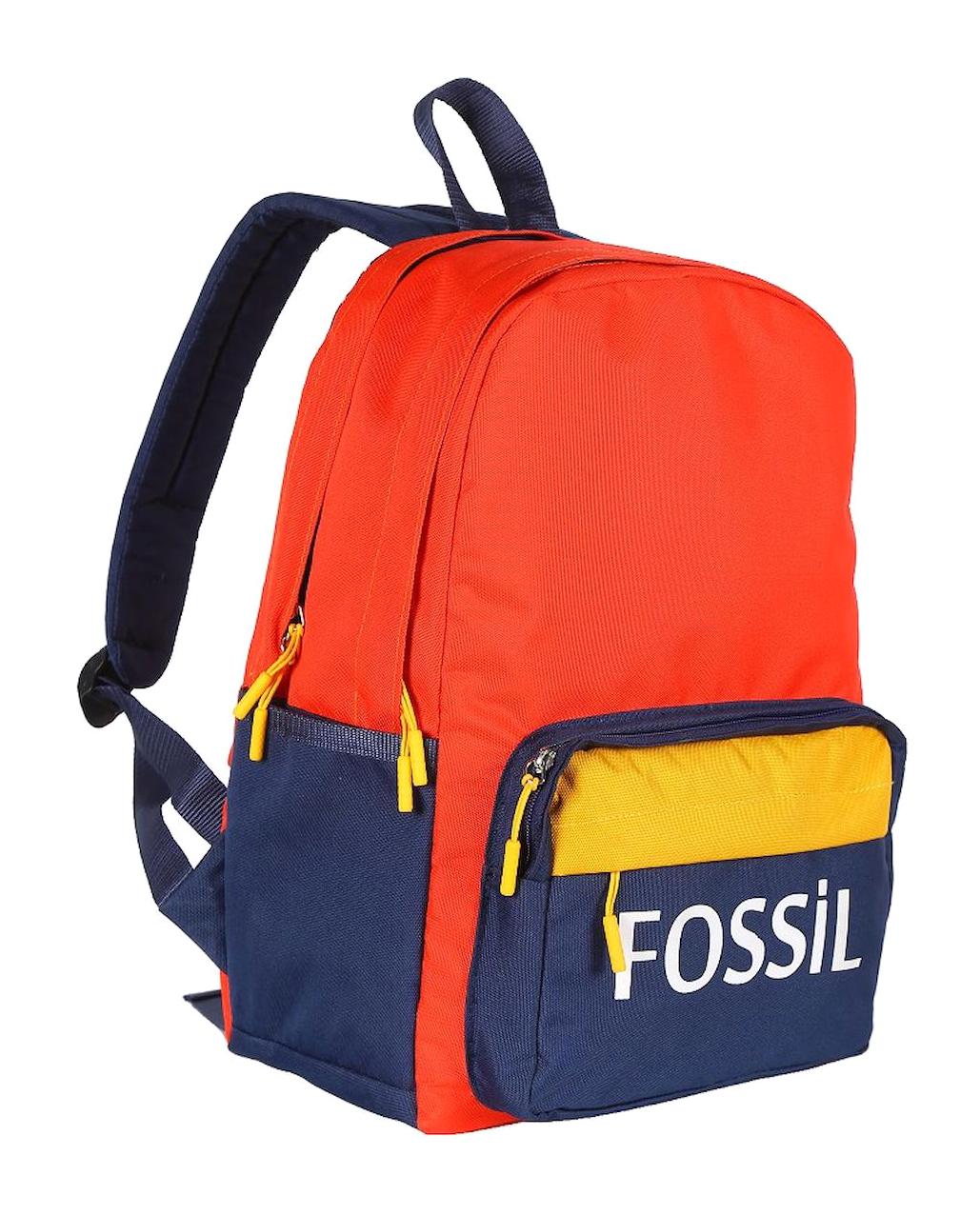 Fossil 9504-02 Su Geçirmez 3 Gözlü Turuncu Lise-Üniversite Unisex Sırt Çantası