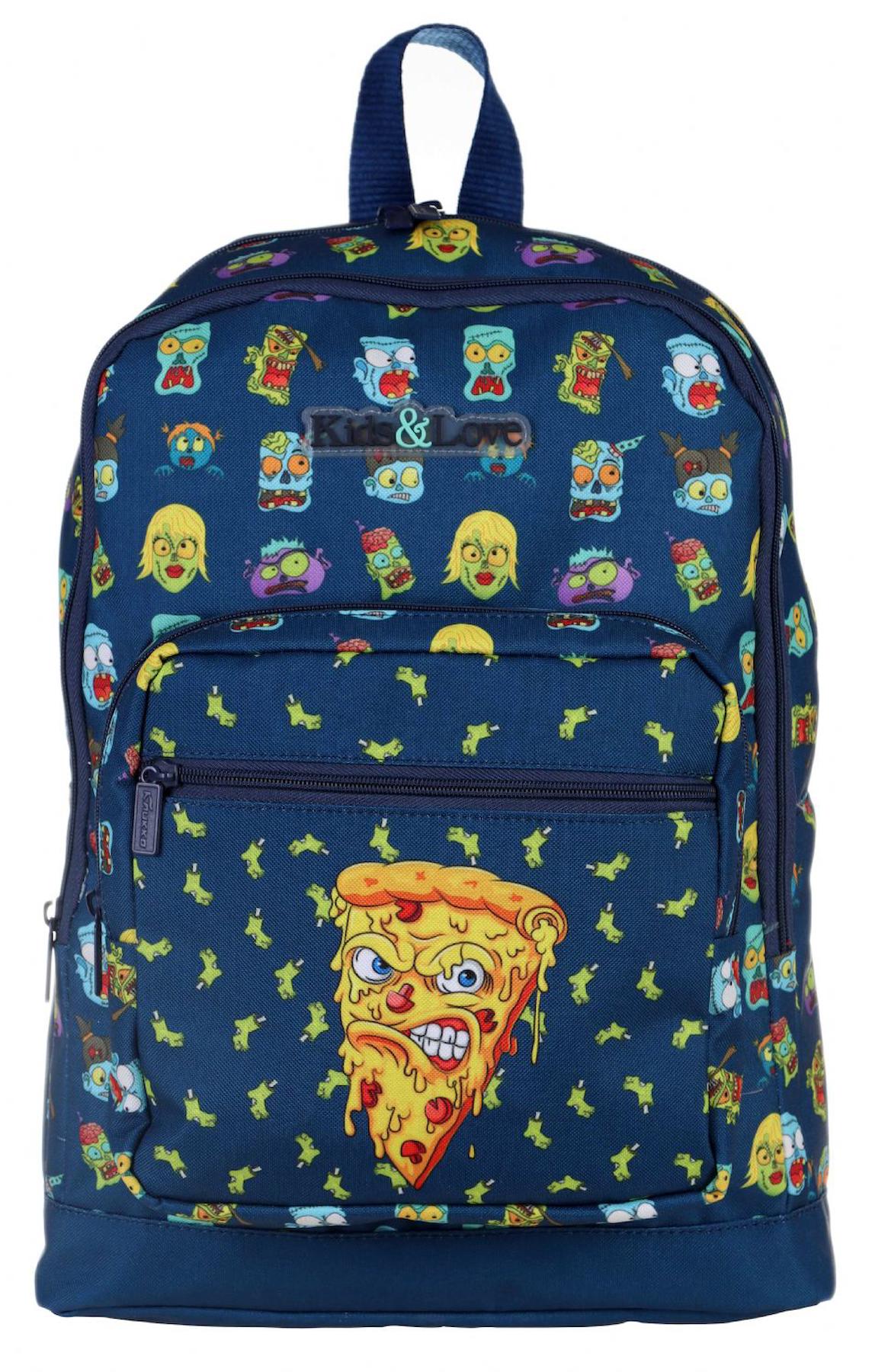 Kaukko Kids&Love Zombi 4 Gözlü Lacivert İlkokul Erkek Çocuk Sırt Çantası