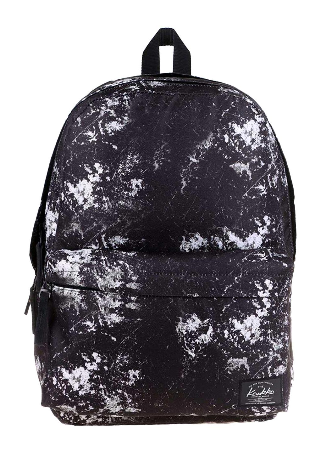 Kaukko K1478 Su Geçirmez 2 Gözlü Siyah Lise-Üniversite Unisex Sırt Çantası