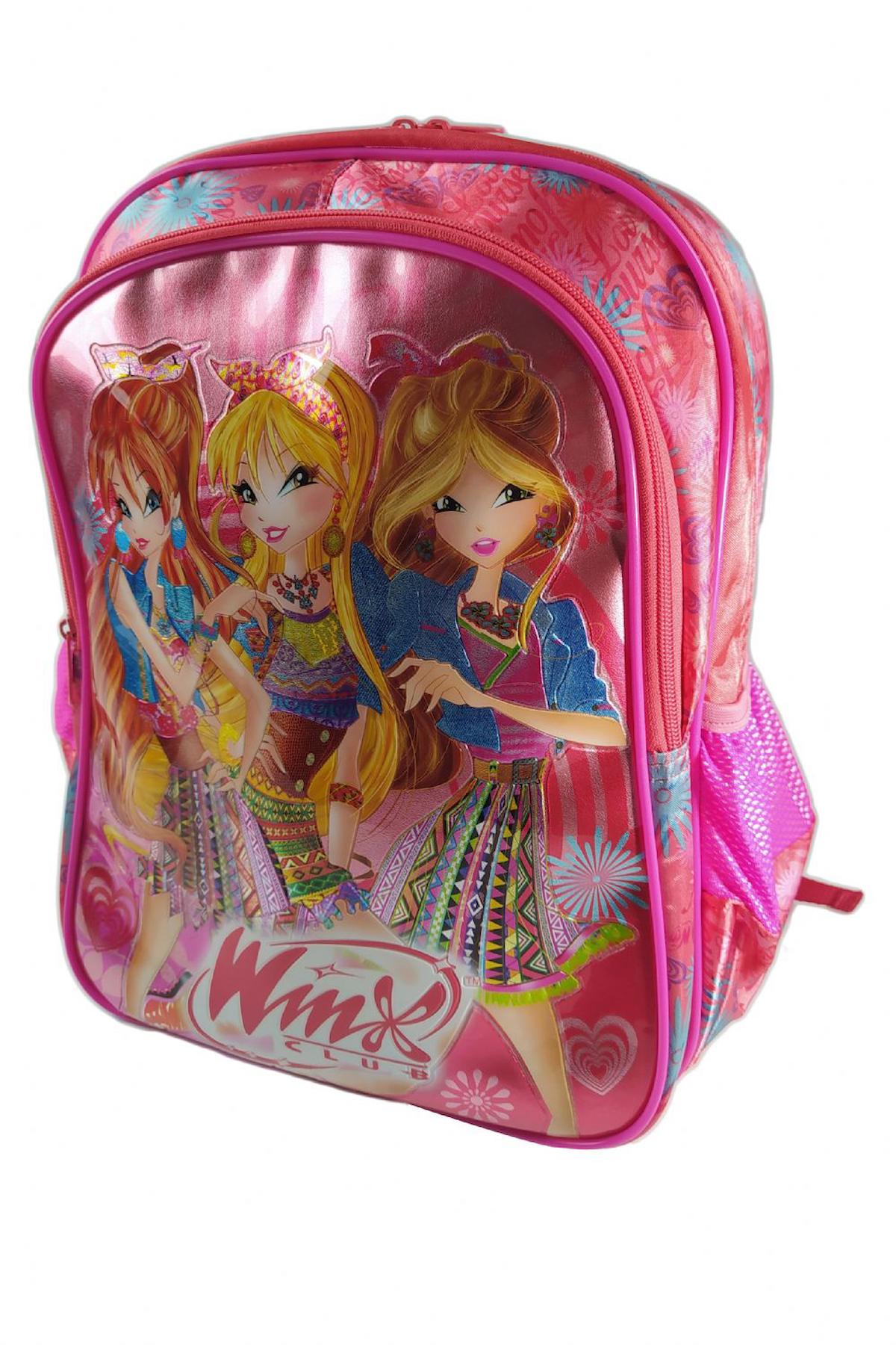 Yaygan Çanta Winx 2 Gözlü Pembe İlkokul Kız Çocuk Sırt Çantası
